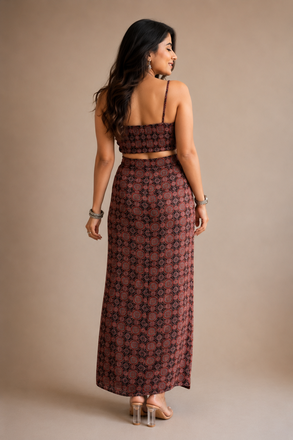 साँझ | Saanjh— Ajrakh Mandala Cotton Skirt Coord