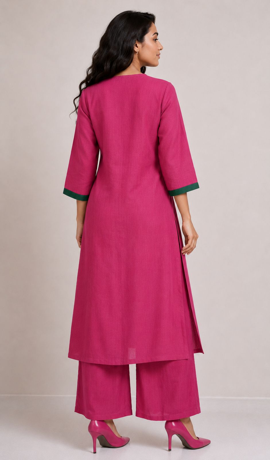 रानी | Raani — Pink Contrast Coord Set