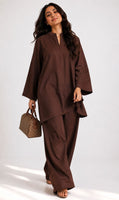 काफ़ी | Kaafi — Cocoa Mulmul Coord Set