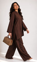 काफ़ी | Kaafi — Cocoa Mulmul Coord Set